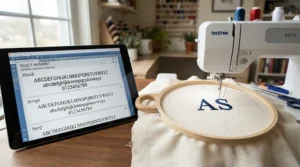 Adding personalized lettering via touchscreen sewing machines for beginners