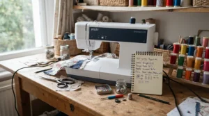 A detailed expert evaluation of a WiFi-enabled sewing machine during a hands-on testing session.